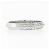 Image 6 : NEW Platinum 0.30 ctw Round Pave Diamond Dual Row 3.4mm Wide Knife Edge Band Rin