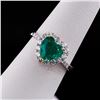 Image 3 : 1.40 ctw Emerald and 0.57 ctw Diamond 18K White and Yellow Gold Ring
