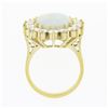 Image 8 : Vintage 14k Gold Oval Cabochon Opal w/ 4.0 ctw Round Diamond Halo Cocktail Ring