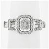 Image 9 : Solid 14k White Gold 1.46 ctw Radiant Diamond Engagement Ring
