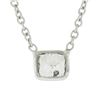 Image 7 : 14k White Gold GIA .27 ctw Rectangular Light Green Diamond Solitaire Pendant Cha