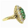 Image 5 : VERY FINE 18k Gold 14.3 ctw AGL Colombian Emerald & Diamond Halo Cocktail Ring