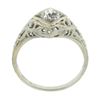 Image 8 : Antique 18k Gold 0.60 ctw Old Mine Cushion Diamond Floral Filigree Engagement Ri