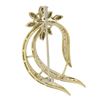 Image 3 : 18k Yellow Gold 0.70 ctw Round Brilliant Cut Diamond Open Work Floral Pin Brooch