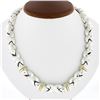 Image 1 : Designer Silver & 18K Gold Fancy Puffed "X" Circular Link 17.5" Collier Necklace