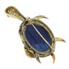 Image 3 : Vintage Lapis Coral Diamond Ruby Mother & Baby Turtle Textured 14k Gold Brooch