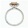 Image 8 : 18k Gold 1.56 ctw GIA Fancy Orange Brown Diamond Solitaire Halo Engagement Ring
