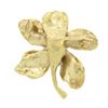 Image 3 : Vintage 14k Gold Bezel Cubic Zirconia Cz Textured Leaf Flower Petite Brooch Pin