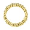 Image 8 : 18K Gold Alternating Pear Fancy Yellow Diamond Eternity Wedding Stack Band Ring