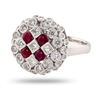 Image 2 : 0.70 ctw Diamond and 0.66 ctw Ruby Platinum Ring