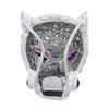 Image 3 : Italian 14K White Gold 2.30 ctw Diamond & Ruby Panther Face Head Slide Pendant