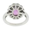 Image 3 : Platinum 5.64 ctw GIA Oval Pink Sapphire & Diamond Halo Engagement Cocktail Ring