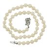 Image 3 : 17" 7.5mm White Cultured Pearl Strand Necklace w/ 14k Gold Diamond & Pearl Clasp