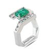 Image 2 : 1.75 ctw Emerald and 0.94 ctw Diamond Platinum Ring