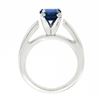 Image 8 : Vintage Platinum 1.05 ctw Square Step Cut Prong Set Sapphire Solitaire Ring