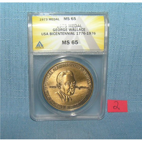 1973 bronze George Wallace bicentenial 1776-1976