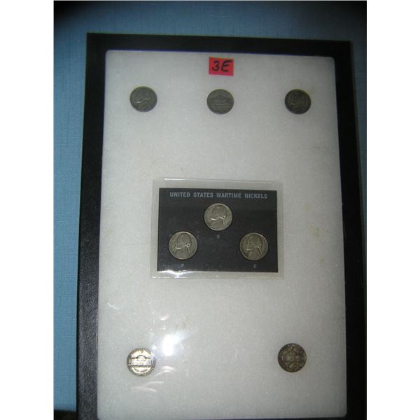 Collection of US silver war time nickels