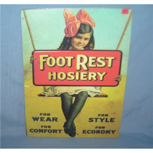 Foot Rest Hosiery retro style advertising sign