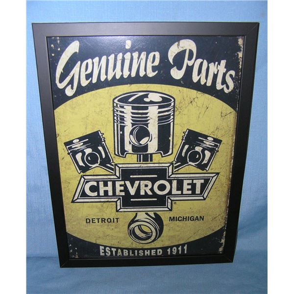 Chevrolet Genuine Parts framed retro style sign
