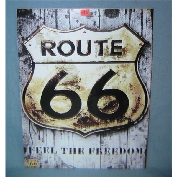 Route 66 Feel the Freedom retro style advertising sign