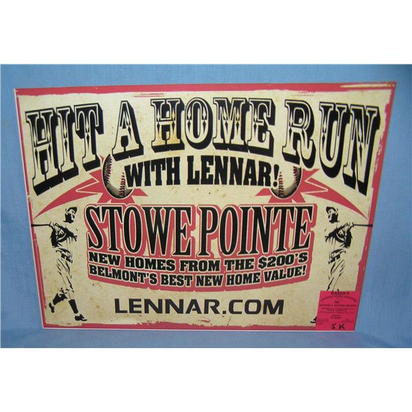 Hit a Home Run with Lennar retro style sign
