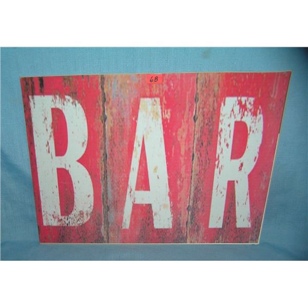 BAR retro style advertising sign