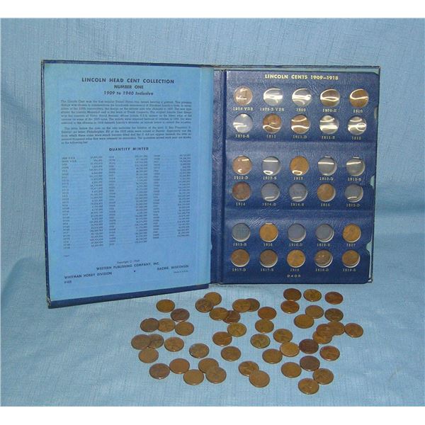 Abraham Lincoln US penny collection early 1900s through 1950s