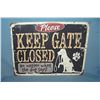 Image 1 : Please keep gate closed retro style advertising sign printed on PVC hard board