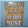 Antique people we love rust retro style advertising sign