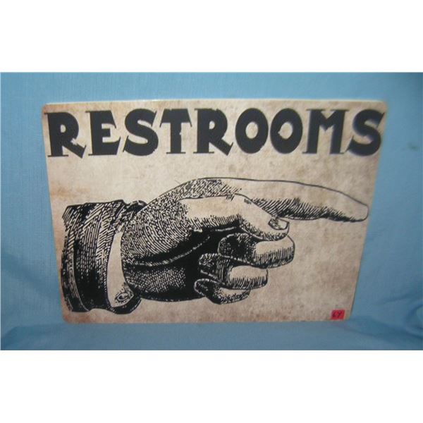 Restrooms retro style advertising sign