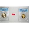 Image 1 : Pair of graded uncirculated Golden Dollar Presedential coins