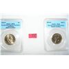 Image 1 : Pair of graded uncirculated Golden Dollar Presedential coins