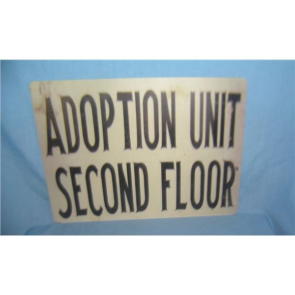 Adoption unit second floor directional sign 12x16