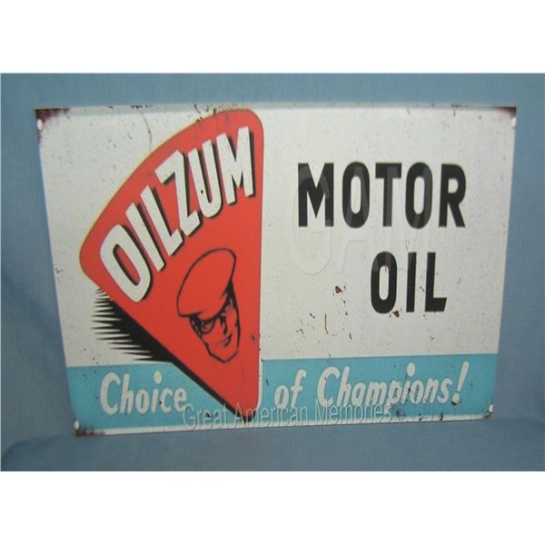 OILZUM Motor oil retro style advertising sign printed on PVC hard board12x16