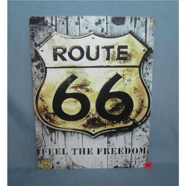 Route 66 Feel the Freedom retro style advertising sign