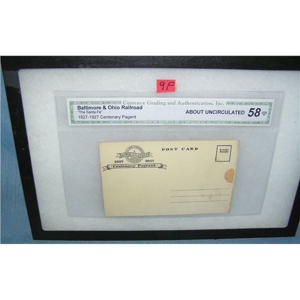 Baltimore and Ohio railroad advertising post card