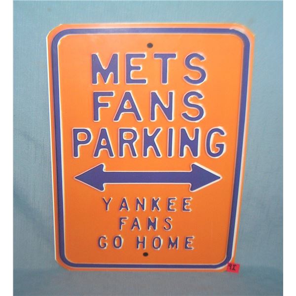 Met's fans parking Yankee's fans go home retro sign