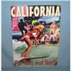 California for sun and surf retro style advertising sign