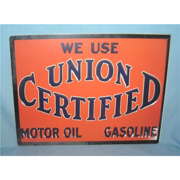 We use Union Certified motor oil retro style sign
