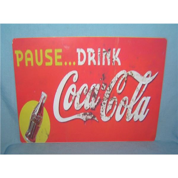 Pause Drink Coca Cola retro style advertising sign