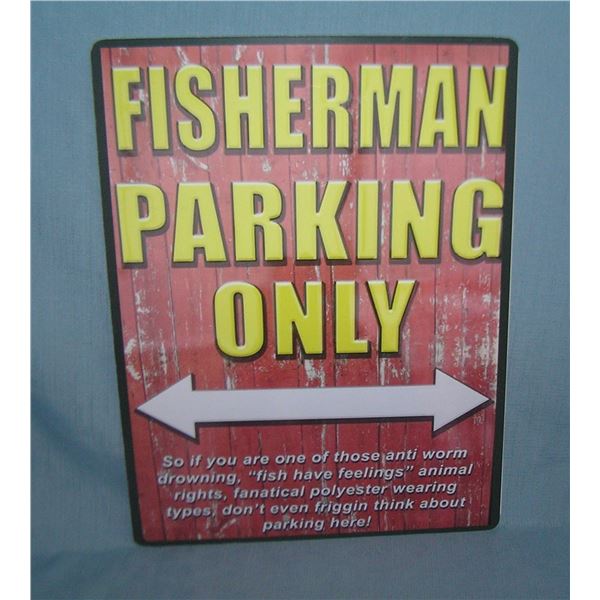 Fisherman Parking Only retro style advertising sign