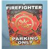 Image 1 : Fire Fighter Parking Only retro style advertising sign