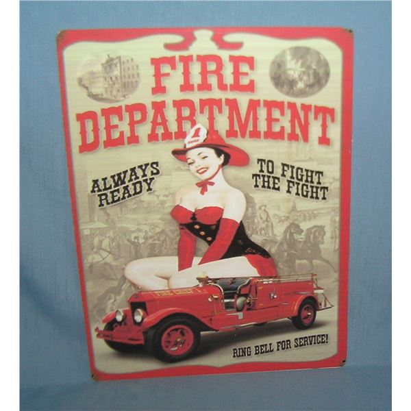 Fire Dept Always Ready to Fight the Fight retro sign
