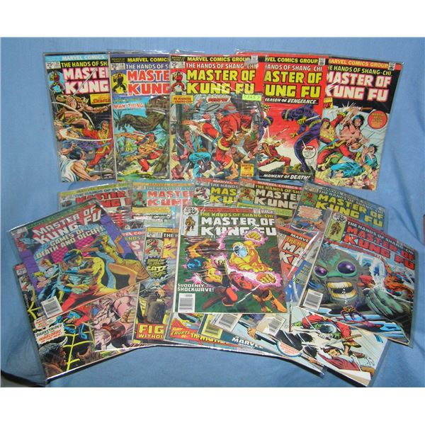 Large group of Marvel Master of Kung Fu comic books