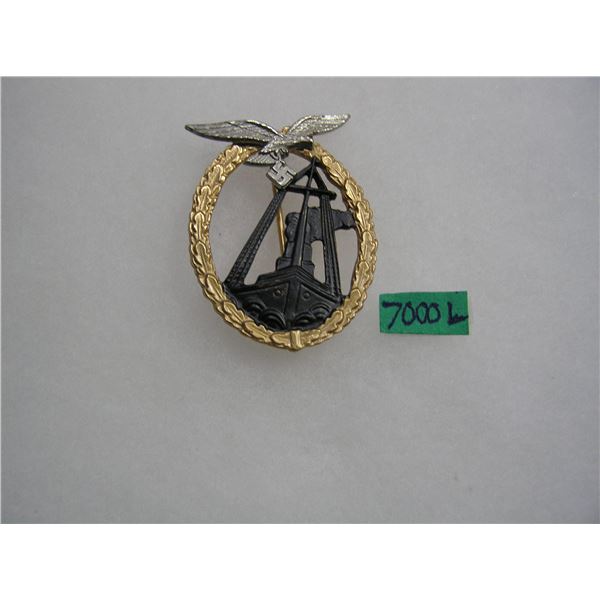 German sea battle badge WWII style