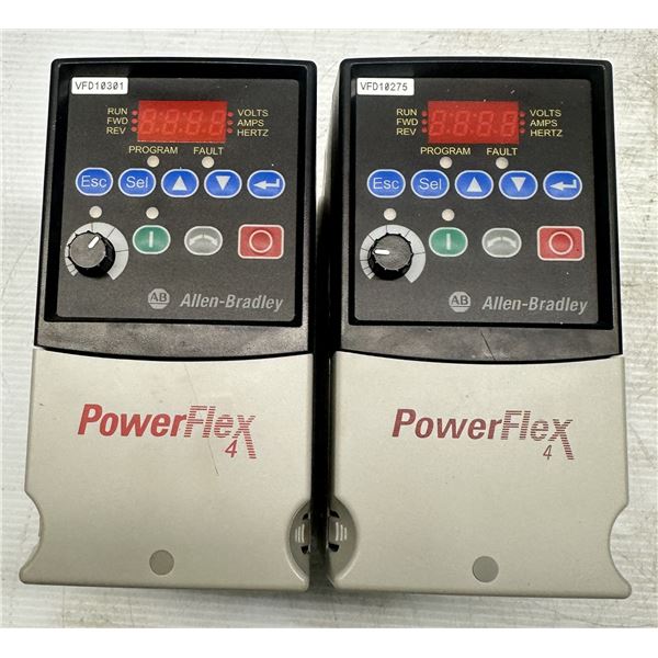 (2) Allen Bradley #22A-D2P3N104 Power Flex 4