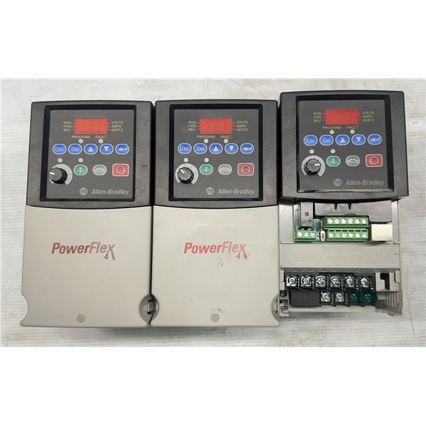 (3) Allen Bradley #22A-D6P0N104 Power Flex 4