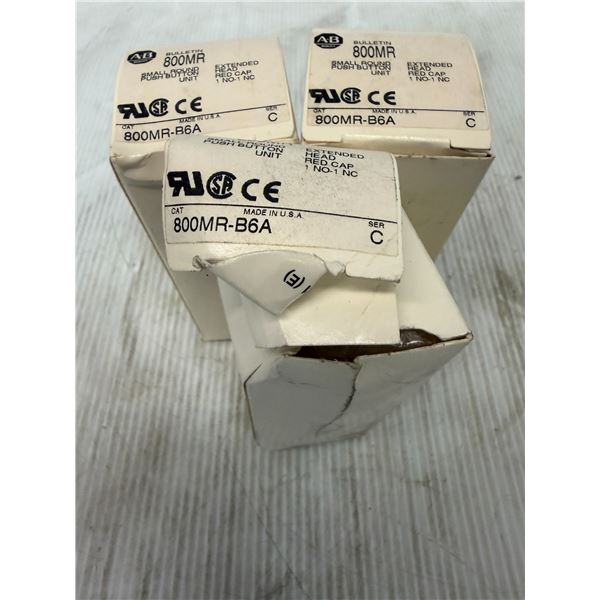 (3) Allen-Bradley #800MR-B6A Pushbuttons
