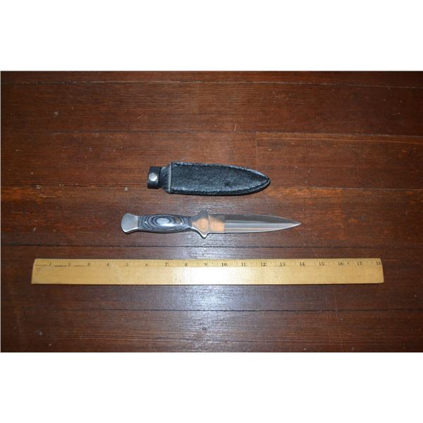 9" BLACK WOOD BOOT KNIFE