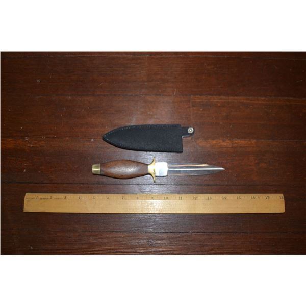 9" BOOT KNIFE WOOD HANDLE